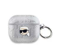 Karl Lagerfeld Étui pour AirPods 3 Monogramme motif Karl Head embossé Argent