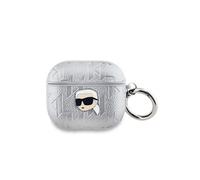 Karl Lagerfeld Étui pour AirPods 3 Monogramme motif Karl Head embossé Argent