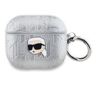 Étui pour AirPods 3 Monogramme avec Motif Karl Head Embossé Karl Lagerfeld Argent G