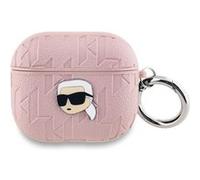 Etui pour AirPods 3 Monogramme avec Motif Karl Head Embossé Rose