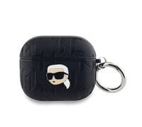 CG Mobile Étui pour AirPods 3 Karl Lagerfeld KLA3PGKIPK Monogramme Karl Head Embossé Noir