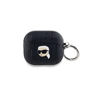 Étui pour AirPods 3 Monogramme avec Motif Karl Head Embossé Noir