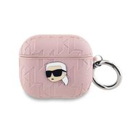 CG Mobile Étui pour AirPods 3 KLA3PGKIPP Karl Lagerfeld Monogramme motif Karl Head embossé Rose