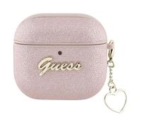 Étui pour AirPods 4 avec breloque métallique Guess (rose)