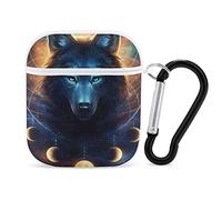 Étui pour Airpods Animaux Loup Airpod Hard Case Cover Étuis pour Écouteurs pour Apple Airpods1 Airpods2