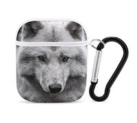 Étui pour Airpods Loup Noir Et Airpod Hard Case Cover Étuis pour Écouteurs pour Apple Airpods1 Airpods2