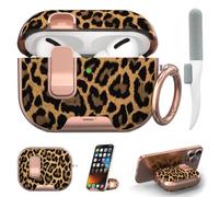Étui pour AirPods Pro 2/1 avec verrouillage de sécurité et support de | Protection contre les chutes, design en deux pièces avec porte-clés et kit de nettoyage, TPU transparent pour Apple AirPods