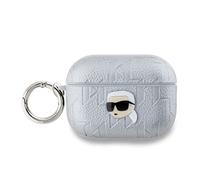 Étui pour AirPods Pro 2 Monogramme avec Motif Karl Head Embossé Karl Lagerfeld Argent