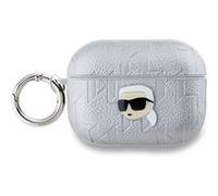 Étui pour AirPods Pro 2 Monogramme avec Motif Karl Head Embossé Karl Lagerfeld Argent G