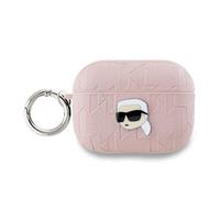 Étui pour AirPods Pro 2 Monogramme avec Motif Karl Head Embossé Karl Lagerfeld Rose