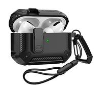 Étui pour Airpods Pro 2e génération avec Couvercle verrouillable, étui Antichoc pour Airpod Pro 2, étui de Protection 2022, Peau blindée pour Apple AirPod Pro 2 - Noir