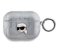 Étui pour AirPods Pro Monogramme avec Motif Karl Head Embossé Karl Lagerfeld Argent G