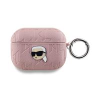 Karl Lagerfeld Étui pour Apple Pods Pro Monogramme avec Motif Karl Head Embossé