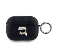 Étui pour AirPods Pro Monogramme avec Motif Karl Head Embossé Noir