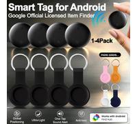 Étui pour Airtag Google Find My compatible avec Android, étui de protection pour traceur GPS, kits de localisation, étiquette Bluetooth étanche pour chien et chat Black-Blue-1Set