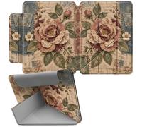 Étui pour Amazon Kindle Paperwhite 4 10ème génération 2018, numéro de | Coque de protection en cuir synthétique résistant aux chocs avec béquille et fermeture magnétique, couette rose sauvage