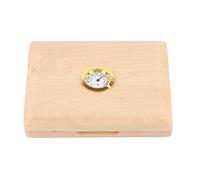 Étui pour anches de saxophone et clarinette, support d’anche en bois massif avec hygromètre, boîte de rangement pour 5anches doublée de peluche pour musiciens, conception à fermetu (Couleur du bois)