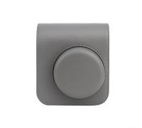 Étui pour appareil photo Fujifilm Instax Mini 41 en cuir synthétique de qualité supérieure avec sangle réglable et rabat magnétique, design antichoc avec poche de rangement pour photos (gris/noir
