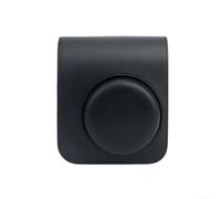Étui pour appareil photo Fujifilm Instax Mini 41 en cuir synthétique de qualité supérieure avec sangle réglable et rabat magnétique, design antichoc avec poche de rangement pour photos (gris/noir