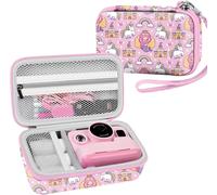 Étui pour Appareil Photo instantané Compatible avec CAMCLID/TIATUA/Aomdom/TOYOGO/Global Crown et Papier d'impression,Cadeaux Jouets pour Les Enfants de Noël(étui Uniquement) Licorne Rose(Q125)