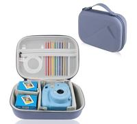 Etui pour Appareil Photo Instantané pour Enfant Compatible Coque Rigide Eva éTui De Voyage Compatible éTui Universel pour Appareil Photo Compact, CaméRa Enfant Et Papier Et CâBles Bleu