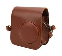 Étui pour Appareil Photo Instax Mini 7+, étui de en Cuir PU avec Sac de Rangement avec Bandoulière Réglable, Marron