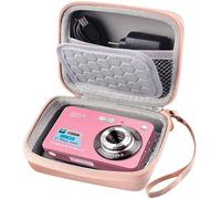 Étui pour appareil photo numérique compatible avec CAMKORY, Lecnippy, Lecran, KODAK PIXPRO, Qumcou, WONNIE Point & Shoot, petite pochette compacte pour accessoires de carte SD (or rose)