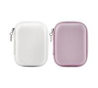 Étui pour appareil photo numérique - Coque rigide en cuir PU | Sac de transport rigide EVA avec housse en mousse | pour appareil photo numérique compact Sôny, Casi?, Cásio, accessoires carte, blanc