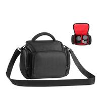 Étui pour appareil photo reflex numérique, étanche et résistant aux chocs, bandoulière réglable, compatible avec Sony, Canon, Samsung, Fuji, Panasonic, Casio, Nikon, Rouge, 25 cm x 15 cm x 20 cm