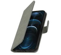 Étui pour Apple iPhone 12 Pro Max Clapet Portefeuille Support Vidéo Gris