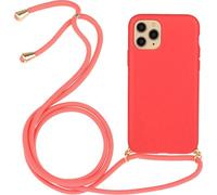 Étui pour Apple iPhone 14 Pro Max Housse en silicone pour téléphone portable Chaîne de ceinture rouge