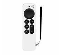 Étui pour Apple TV 4K 2nd Gen Siri,2021 étui de Protection Contre la Perte de la télécommande, étui antidérapant Durable en Silicone Antichoc. (Blanc)