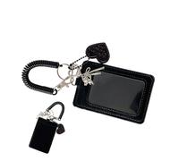 Étui pour badge en cuir PU - Porte-clés photo, breloque cœur | Bobine de poignet en, collection quotidienne de fans pour femmes et hommes, voyage, école, lieu de travail, manchon de protection