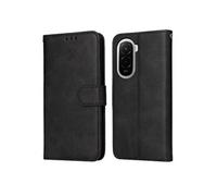 Etui Pour bascula Xiaomi Poco M7 4G Fermeture magnétique Couverture rabotant Découpes précises Fentes pour cartes Noir