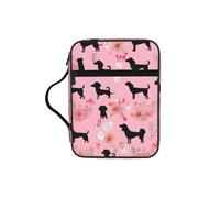 Étui pour Bible avec imprimé bouledogue français et fleurs, étui pour femmes et filles, avec poignée pour Bible de taille standard