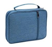 Étui pour Bible bleu paon pour homme, polyester renforcé avec poignée, fermeture zippée intégrale, sac de rangement pour livre de prière, portage facile, 11 x 8,1 x 2,2 in, 28 x 20,5 x 5,5 cm