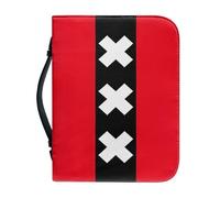 Étui Pour Bible Grande Capacité Motif Drapeau D'Amsterdam Avec Poignée Fermeture Éclair Sac En Pu Imperméable Étui De Transport Grand Format Pour Femmes Et Hommes