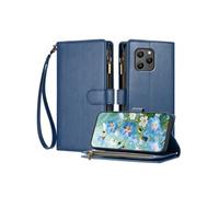 Etui pour Blackview BV5300 avec blocage RFID, porte-cartes de crédit, portefeuille en cuir à fermeture éclair avec dragonne et béquille, housse de