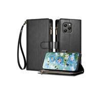 Etui pour Blackview BV5300 avec blocage RFID, porte-cartes de crédit, portefeuille en cuir à fermeture éclair avec dragonne et béquille, housse de