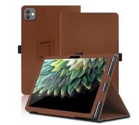 Étui pour Blackview Link 8 12.7 Pouces, Blackview Link 8 Coque Tablette, Housse de Protection avec Support Pliable, Porte-Crayon et Dragonne, Protection Totale. (Marron)