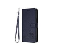 Etui Pour Blackview Wave 8C Portefeuille A Rabot RFID Chat Porte-fente Pour Carte, Bleu