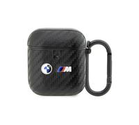 BMW BMA2WMPUCA2 Coque pour AirPods 1/2 Noir Carbone Double Metal Logo