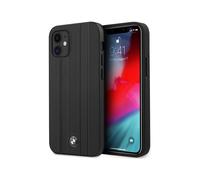 Étui pour BMW iPhone 12 Mini, noir - cuir véritable Signature Tire Marks Hardcase