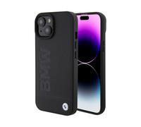 Étui pour BMW iPhone 15, noir - cuir Hot Stamp MagSafe