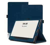 Étui pour Boox Note Air5 C 10.3 Pouces, Boox Note Air5 C Coque Tablette, Housse de Protection avec Support Pliable, Porte-Crayon et Dragonne, Protection Totale. (Bleu)