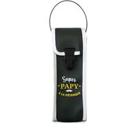Étui pour Boules de Pétanque - STC - Super Papy - Simili Cuir Noir - Idée Cadeau