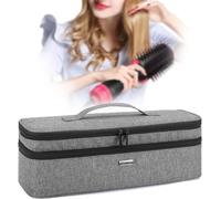 Étui Pour Brosse Seche Cheveux, Pochette De Voyage Pour Brosse Ovale, Sac De Rangement Pour Brosse Électriques Et Soufflante/Chauffante, Compatible Avec Steampod/Revlon, Gris