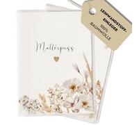 Étui pour carnet de maternité en toile de qualité supérieure - Cadeau de grossesse et d'accouchement - Compartiment pour photos à ultrasons - Élégant et durable (LUCY)