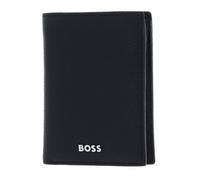 HUGO BOSS Porte-cartes Classique Noir Multiples Fentes pour Cartes et Poche Fendue 8 Compartiments Cuir de Vache Uni Rabat Bi-pli Adultes Unisexe