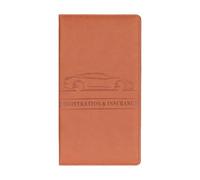 Étui pour carte grise et assurance - Organiseur de documents en cuir haut de gamme, boîte à gants, pochette de rangement pour documents de véhicule | Étui compact avec pochettes transparentes pour inf